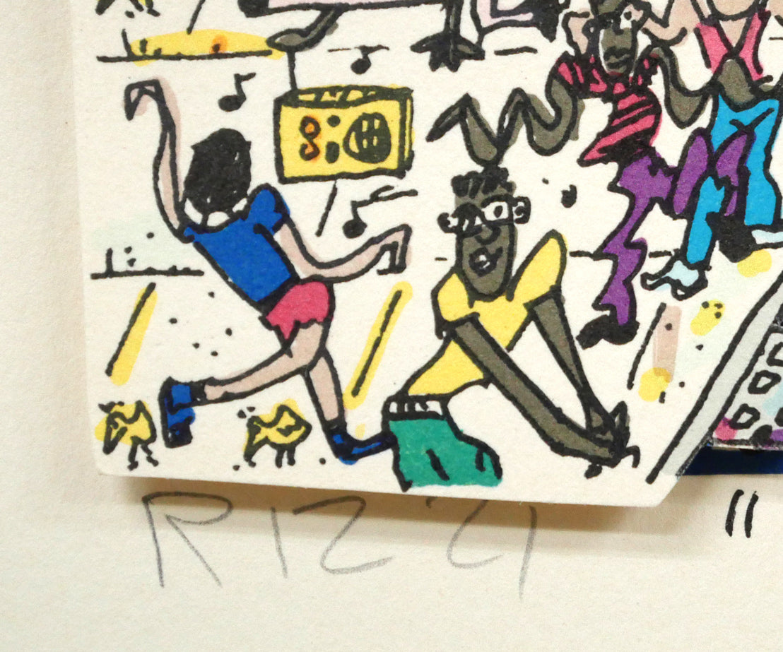 ジェームス・リジィ（JAMES　RIZZI）「TOO　MANY　PEOPLE　IN　THE　CITY」3Dシルクスクリーン版画　本人直筆鉛筆サイン