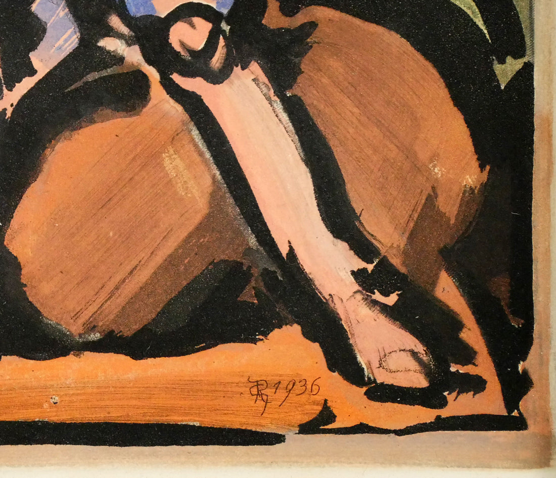 ジョルジュ　ルオー（Georges　ROUAULT）「農夫たち:『受難』より」アクアチント　拡大画像8
