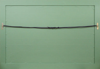 露山（畠中清喜）「二頭の馬」木炭画・水墨・20号大　額縁裏側画像