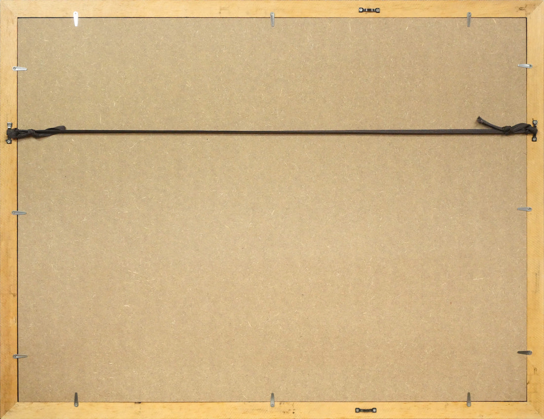 露山（畠中清喜）「馬」木炭画・水墨・10号大　額縁裏側画像