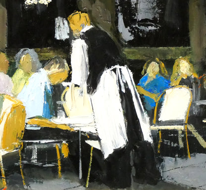 斉藤要「午後のカフェ（パリ）」油絵・F4号　拡大画像6