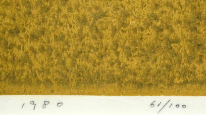 斎藤清「霊峰（17）秋（A）」木版画　年記（1980年作）、限定番号（ed,61/100）