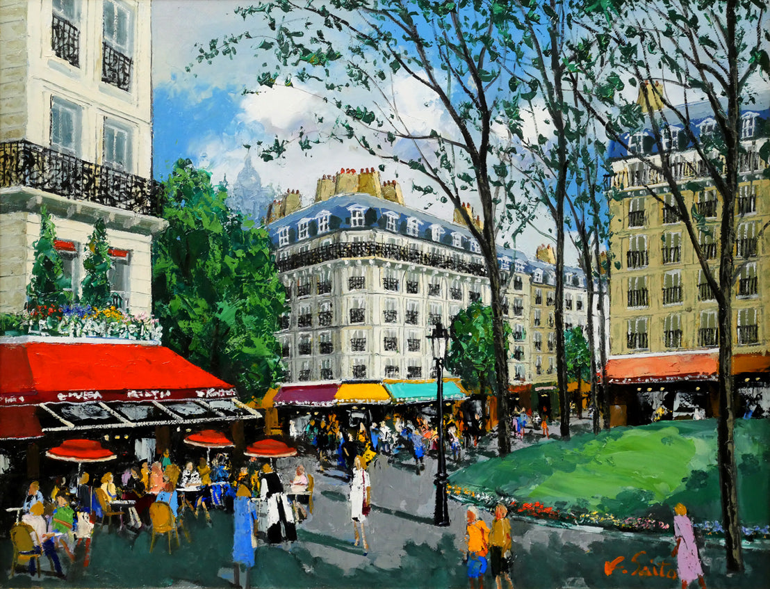 斉藤要「パリの街」油絵・F6号　作品全体画像