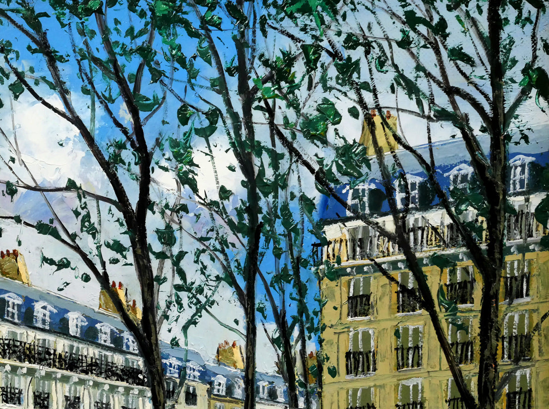 斉藤要「パリの街」油絵・F6号　拡大画像2