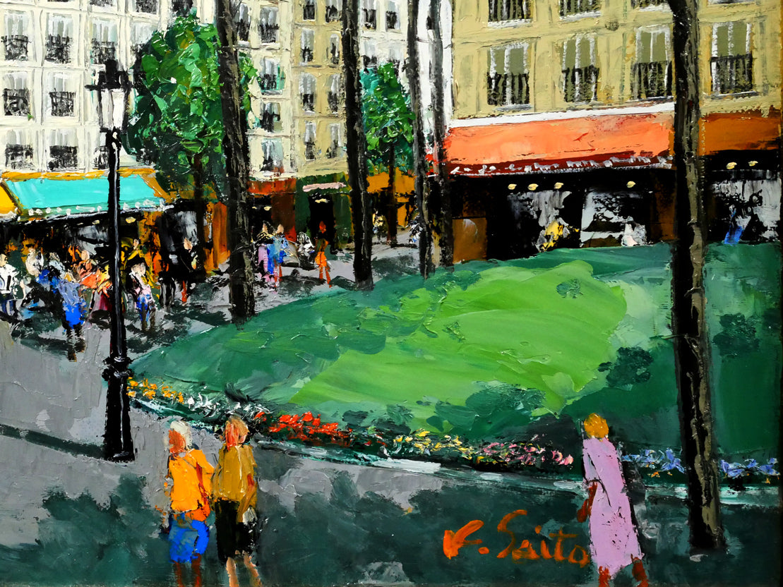 斉藤要「パリの街」油絵・F6号　拡大画像5