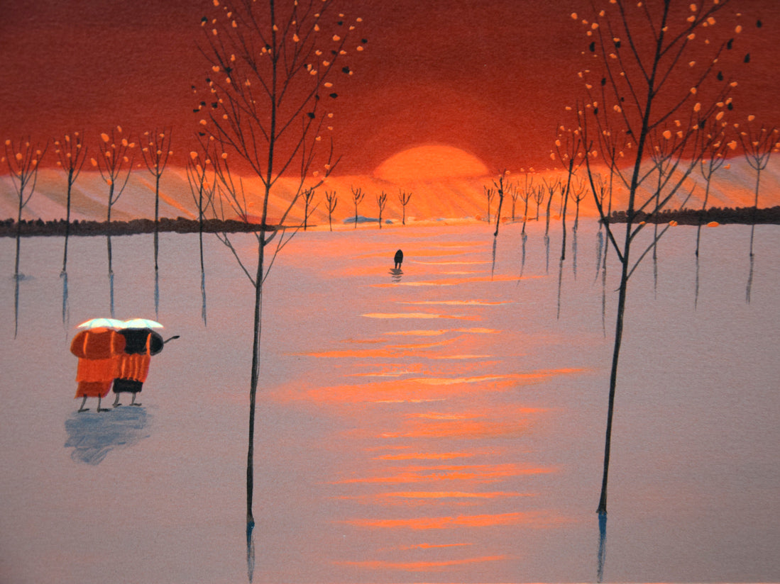斎藤真一「朝の光」リトグラフ　拡大画像5