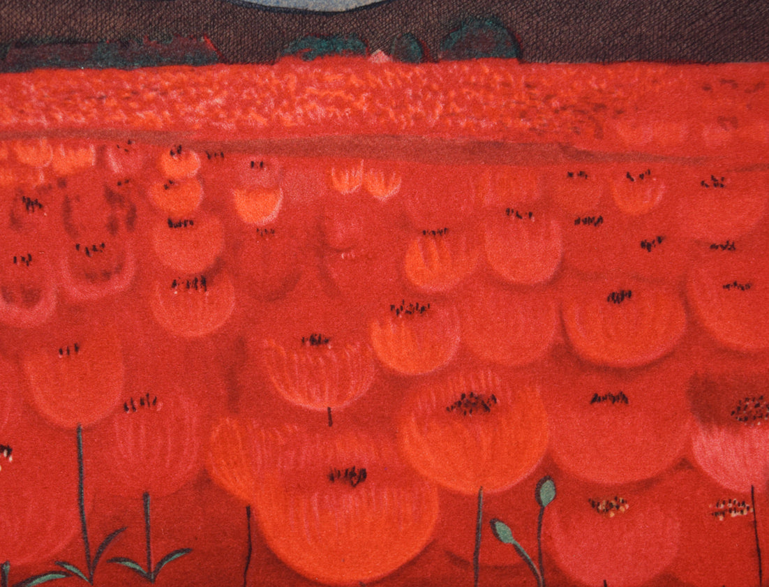 斎藤真一「虞美人草」銅版画　拡大画像9