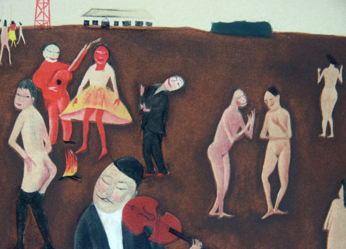 斎藤真一「蜂女」メゾチント（銅版画）　拡大画像8