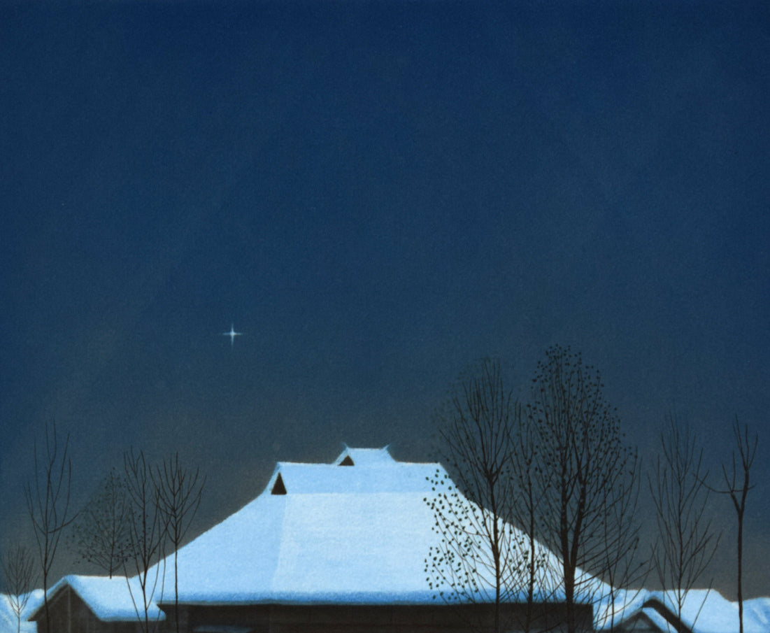 斎藤真一「星（「雪国」三部作）」銅版画　拡大画像1