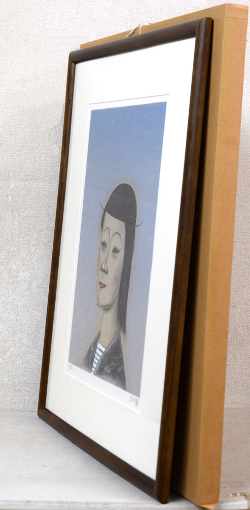 斎藤真一「ピエロ」リトグラフ　付属品画像（差し箱）