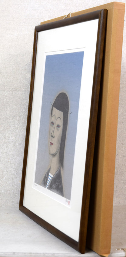 斎藤真一「ピエロ」リトグラフ　付属品画像（差し箱）