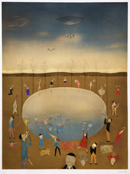 斎藤真一「ライムライト」銅版画　作品全体拡大画像