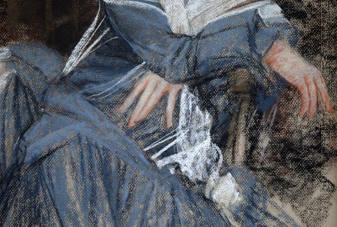 斎藤三郎「セビリアの娘」パステル画・10号　拡大画像3