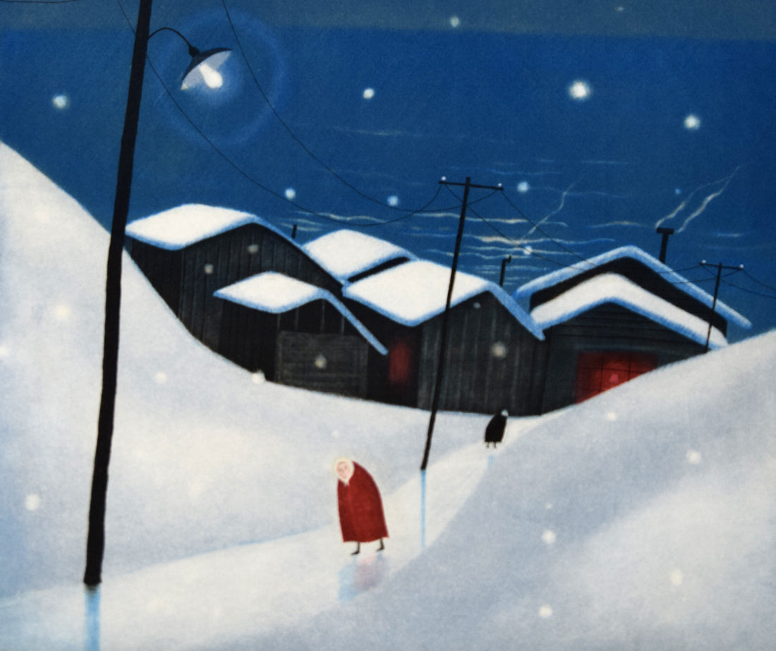 斎藤真一「灯（「雪国」三部作）」銅版画　拡大画像2