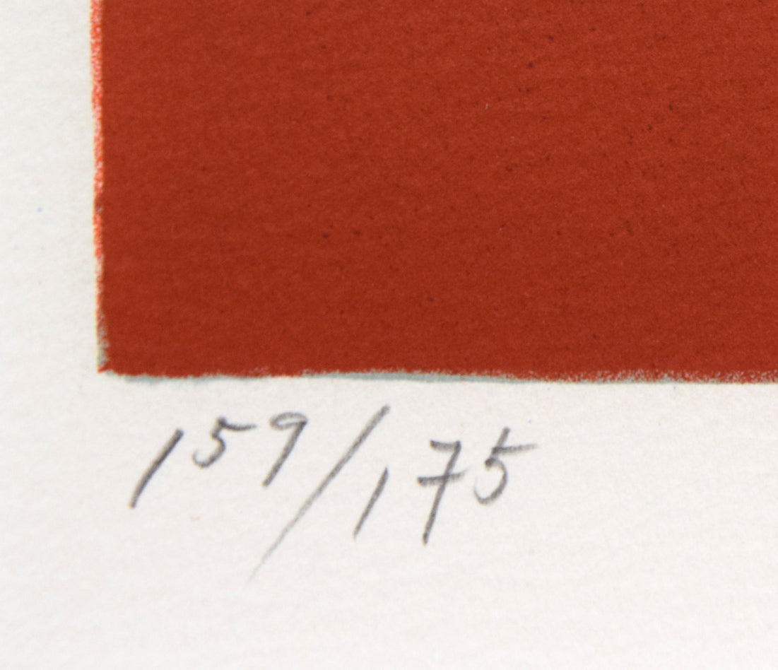 斎藤真一「津軽哀歌　赫い陽」リトグラフ　限定番号（ed,159/175）