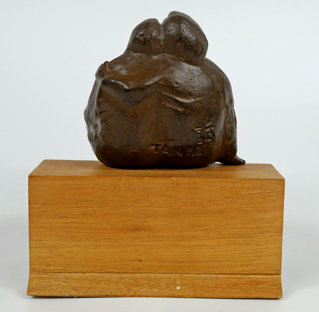 坂坦道「話」鋳物作品（台座付き）　全体画像4