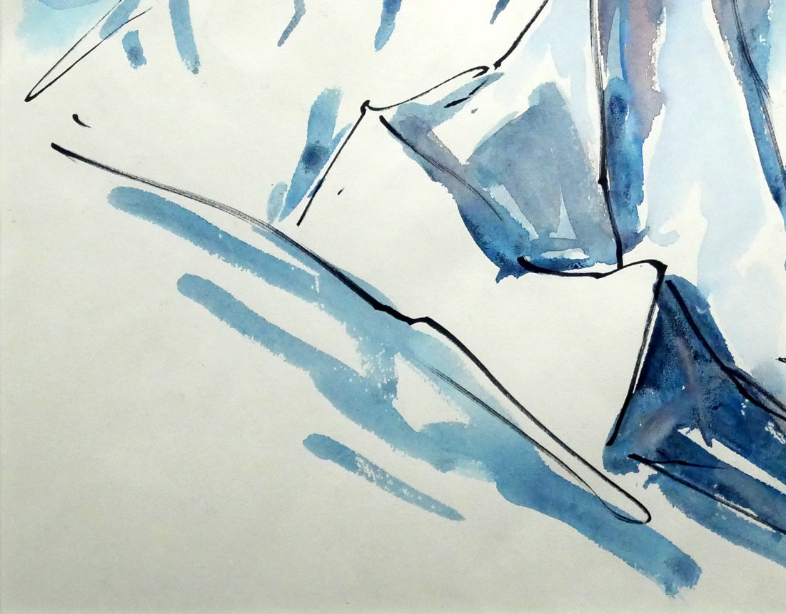 坂本直行「石狩岳（両面作品）」水彩画・6号 絵画買取・販売の小竹美術