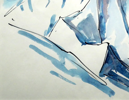 坂本直行「石狩岳（両面作品）」水彩画・6号　②拡大画像3