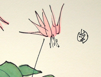 坂本直行「かたくり」水彩画・SM　拡大画像3