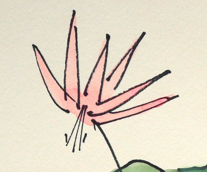 坂本直行「かたくり」水彩画・SM　拡大画像2