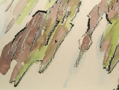 坂本直行「十勝岳」水彩画・3号小　拡大画像3
