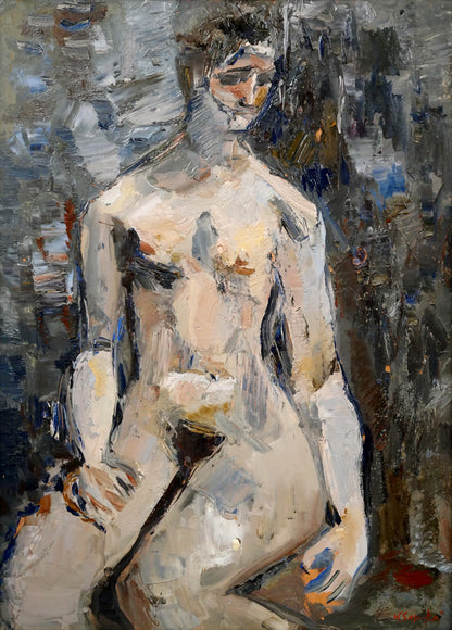 桜井慶治「裸婦」油絵・P20号　作品全体画像