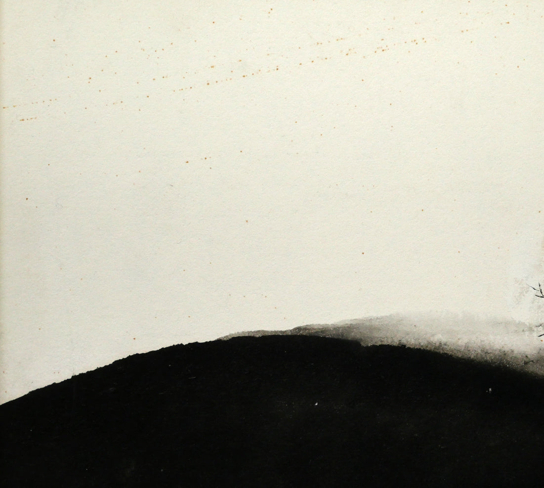 佐々木栄松「不凍沼（釧路湿原）」水彩画・色紙　拡大画像1