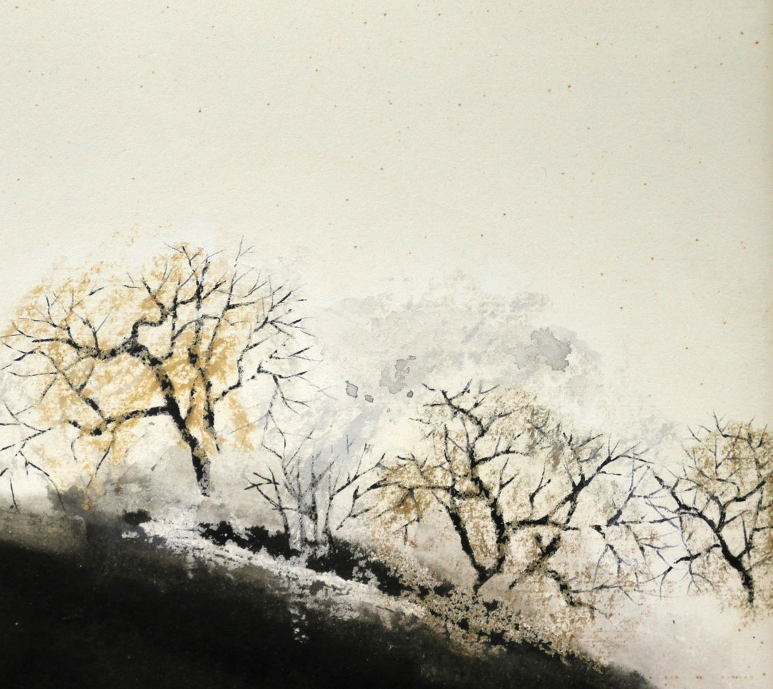 佐々木栄松「不凍沼（釧路湿原）」水彩画・色紙　拡大画像2