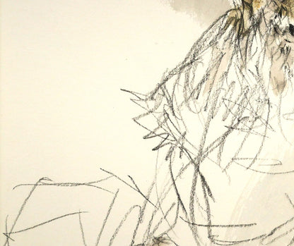 佐々木栄松「洞穴の老人」水彩画・6号　拡大画像2