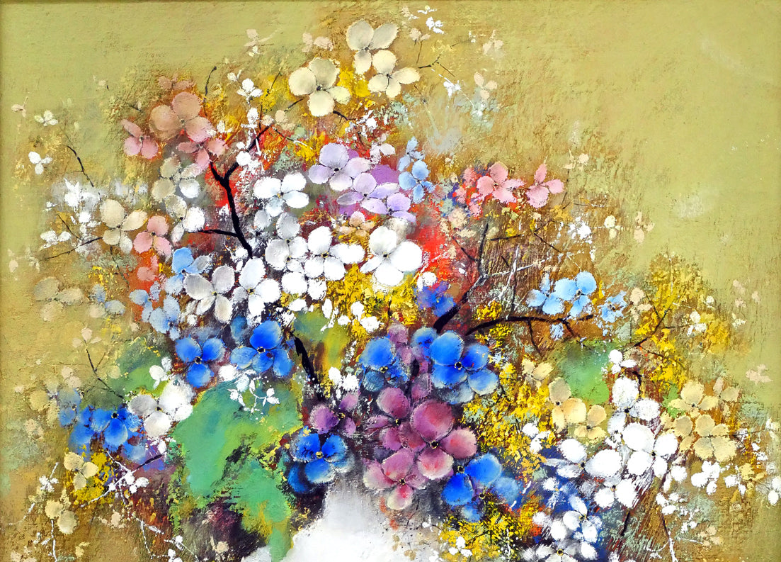 佐々木栄松「サビタの花」油絵・F10号　拡大画像1