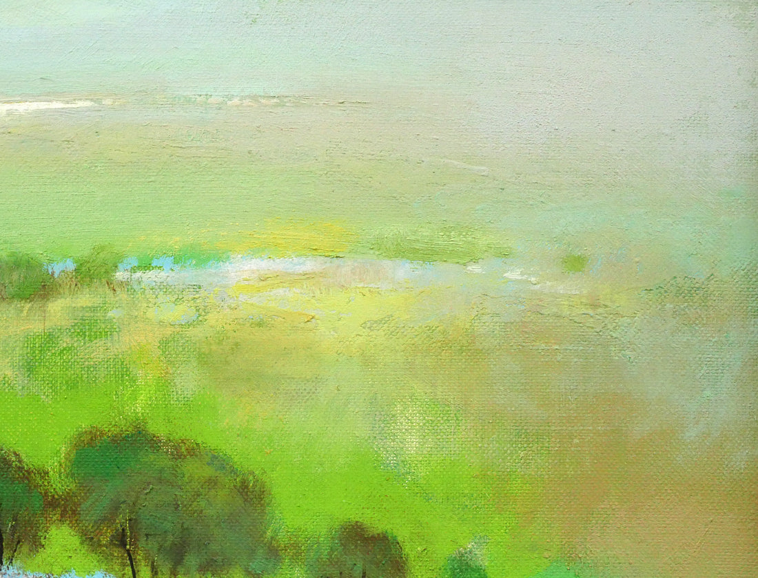 佐々木栄松「釧路湿原（緑）」油絵・F6号　拡大画像2
