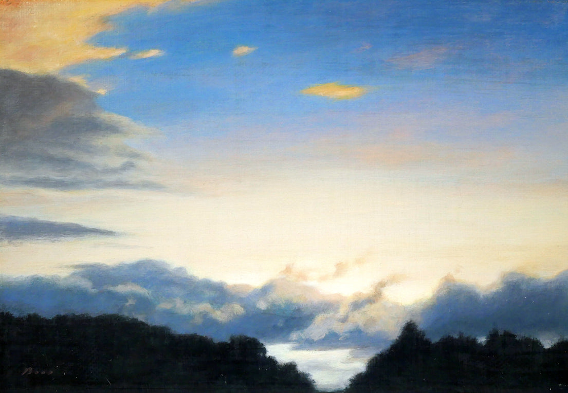 佐々木敏光「夕空」油絵・SM　作品全体画像