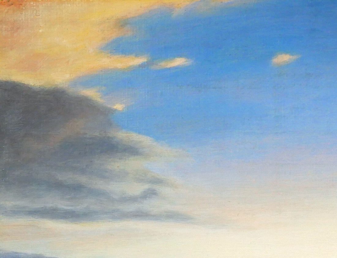 佐々木敏光「夕空」油絵・SM　拡大画像1