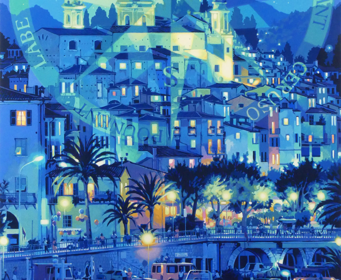 笹倉鉄平「マントン（Menton）」シルクスクリーン版画　拡大画像2