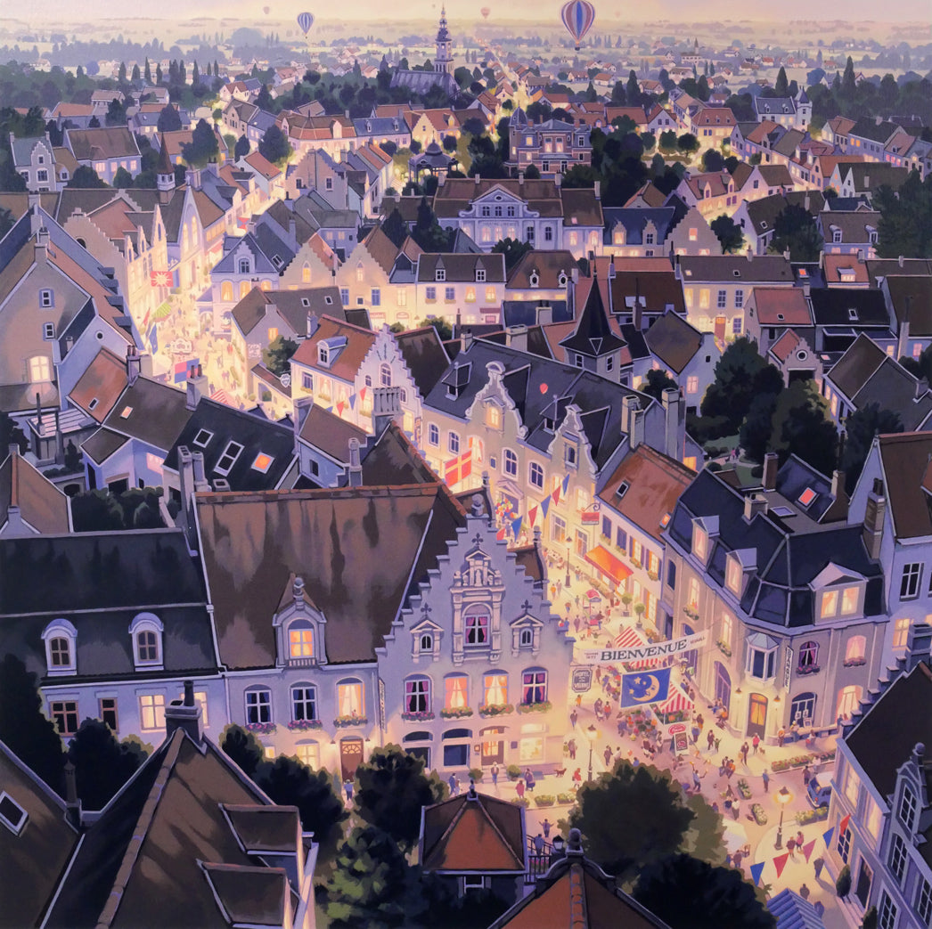 笹倉鉄平「パサージュ　デ　ルミエール　光の河」シルクスクリーン版画　作品全体画像