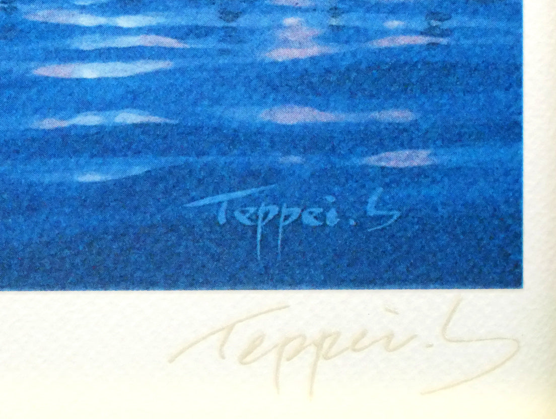 笹倉鉄平「サントロペ」ミックストメディア版画　サイン拡大画像