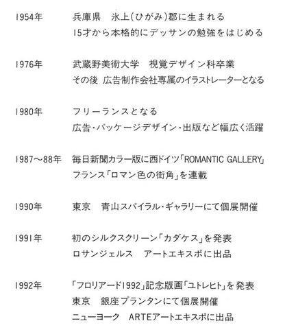 笹倉鉄平「ヴァイオリンの森に」シルクスクリーン版画　プロフィール拡大画像2