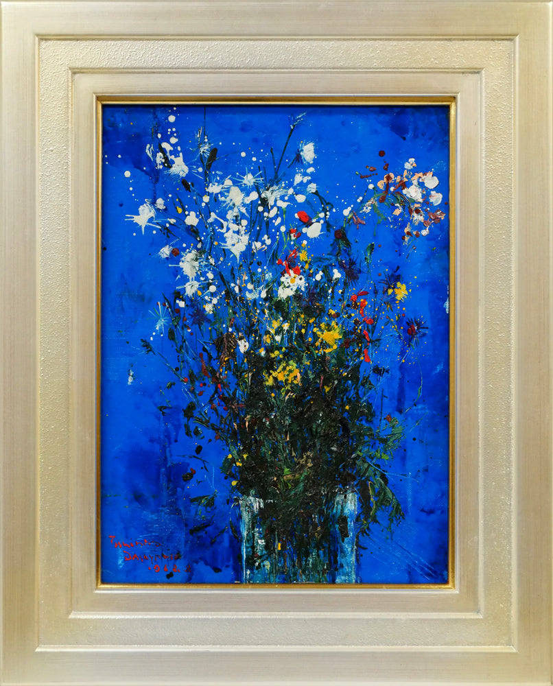 笹山峻弘[俊弘]「初秋の花」油絵・F4号