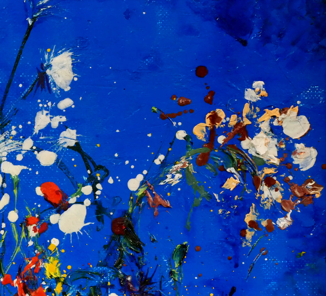 笹山峻弘[俊弘]「初秋の花」油絵・F4号　拡大画像2