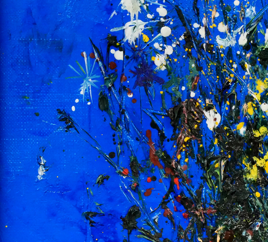 笹山峻弘[俊弘]「初秋の花」油絵・F4号　拡大画像3