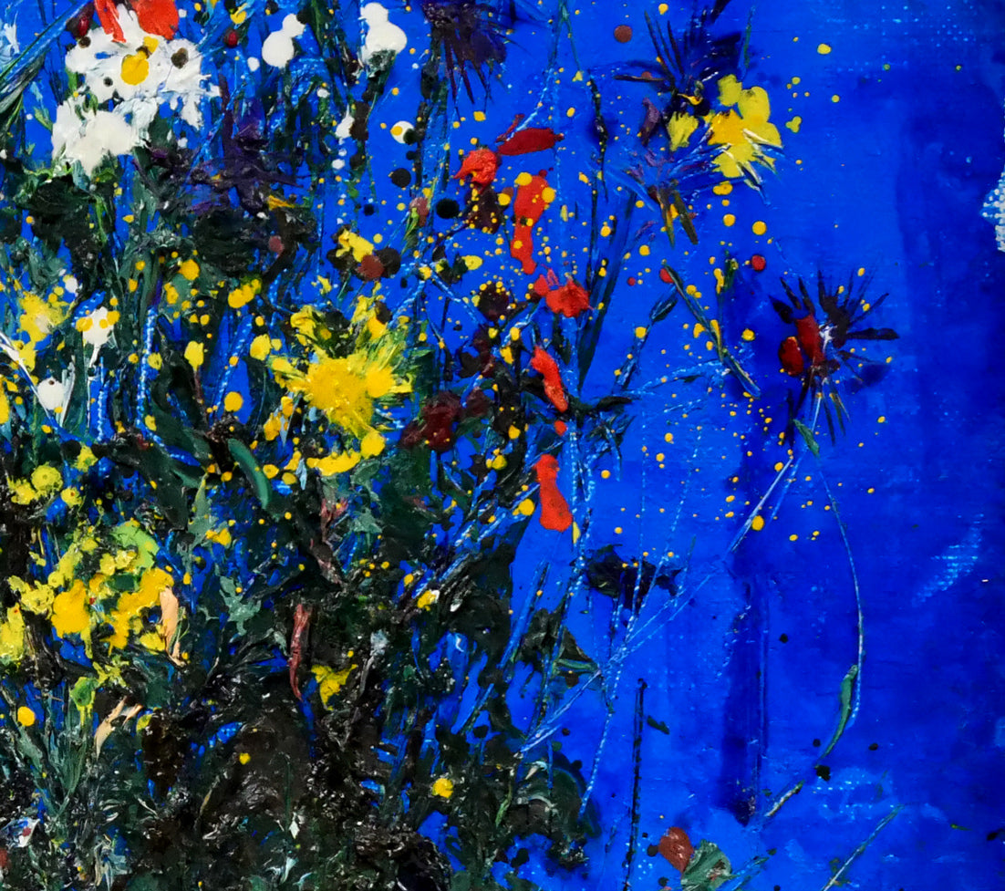 笹山峻弘[俊弘]「初秋の花」油絵・F4号　拡大画像4