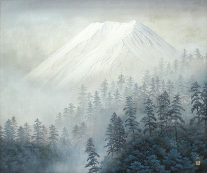 佐藤晨「富獄霧霽」日本画・F20号　作品全体拡大画像