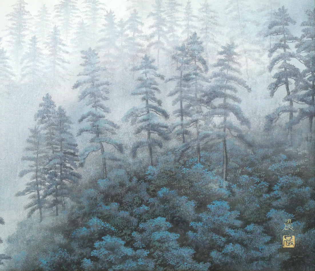 佐藤晨「富獄霧霽」日本画・F20号　拡大画像5