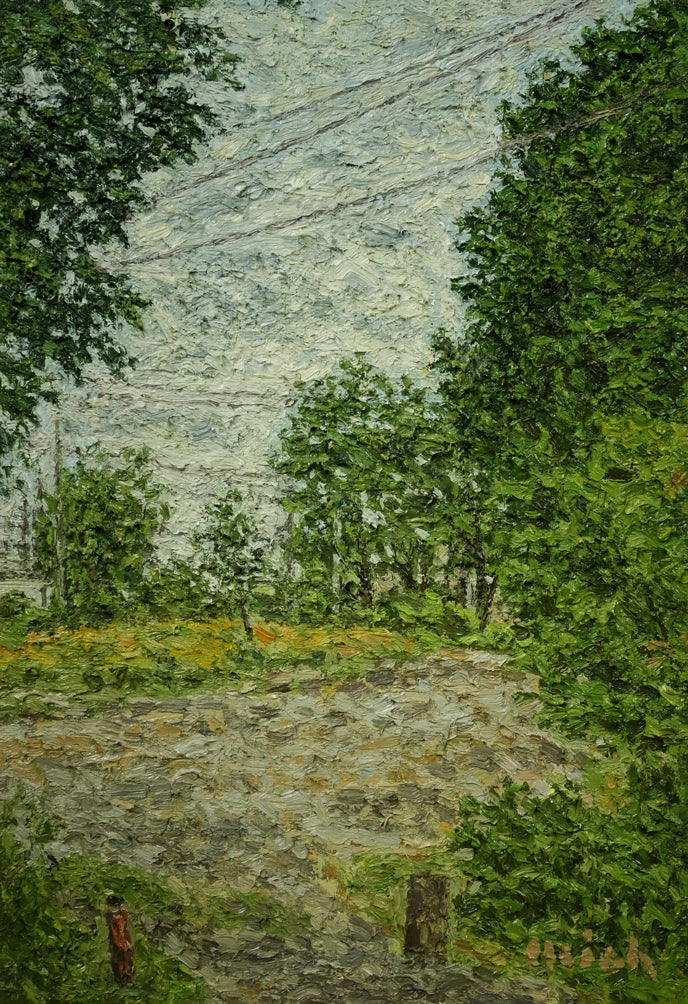 中佐藤滋「帰る頃」SM 額装 絵画 現代アート 風景画 #122-1 中佐藤 滋 ｜ Shigeru Nakasatou – 不忍画廊｜SHINOBAZU GALLERY
