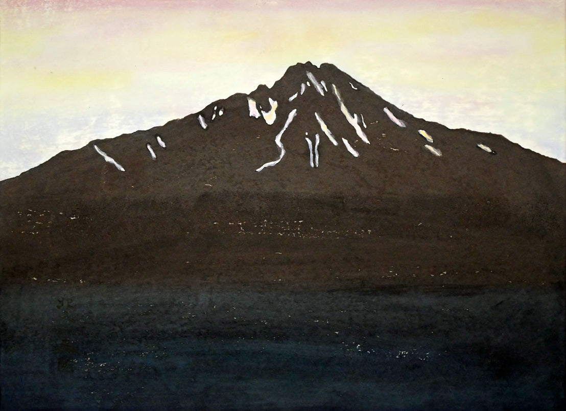 佐藤北久山「利尻富士」木版画　作品全体画像