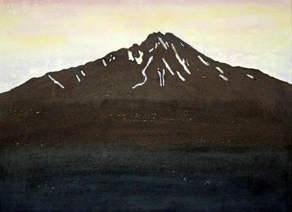 佐藤北久山「利尻富士」木版画　作品全体画像