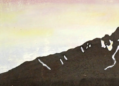 佐藤北久山「利尻富士」木版画　拡大画像1