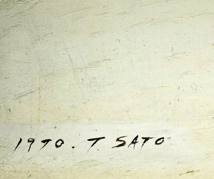佐藤照雄「雪」油絵・F10号　年記（1970年作）・サイン拡大画像