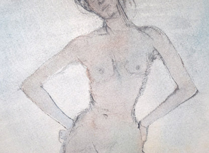 佐藤忠良「裸婦」水彩画　拡大画像3