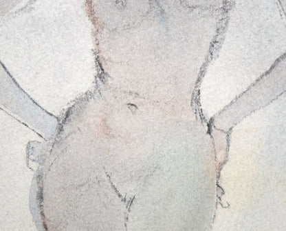 佐藤忠良「裸婦」水彩画　拡大画像4